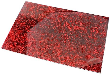 Rotes Schlagbrett Materialblatt Xd14 für Akustikgitarre und Bass | 44 X 29cm, 3-lagiger Rohling, Acryl Pvc, Kratzfeste Schutzfolie, Selbstgemacht Zuschnitt