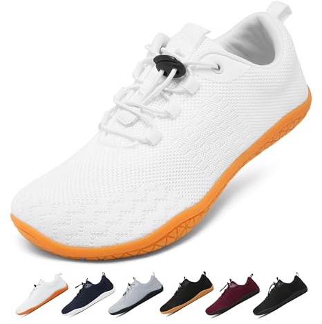 Geweo Barfußschuhe Herren Damen Sommer Bequeme Barfuss Sportschuhe Gr.37-48 | Leicht Barfuss Sneaker mit Breite Zehenbox, Atmungsaktiv Minimalschuhe mit Zero-Drop Sohle für Alltag, Fitness Lauf & Outdoor