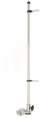 SYH&AQYE 304 Grade Stainless Steel Rail Mounted Flag Staff, 560mm Stainless Steel Flag Pole for Boat Yacht 22.2 To 25mm Pipe Diameter Rail for Boat, Yacht, Marine