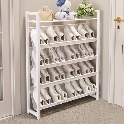 AILZCFX Mehrstöckiges, schräges Schuhregal, schmales, extrem dünnes Schuhregal, präziser Laminar-Netzwerk-Schuhschrank-Organizer für den Schrank, den Flur, den Eingangsbereich, die Tür, das Wohnheim