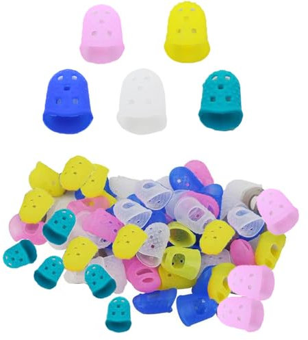 30 Protectores de Dedos de Silicona Elástica Antideslizantes, Protector Dedos Guitarra Protector de Dedos de Silicona para Guitarra, Reutilizable Para proteger los Dedos al Tocar un Instrumento