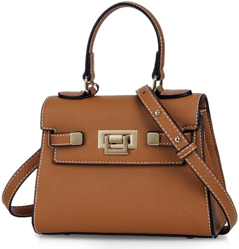 GSenhui Mini Handtsche Damen Kunstleder Umhängetasche mit Tragegriff Oben, Henkeltasche Elegant Schultertasche Designer-Geldbörsen