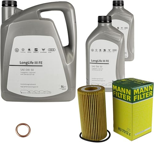 Inspektionspaket Wartungspaket Filterset mit 7 L 0W-30 Motoröl LongLife 3 FE, Ölfilter, Dichtring