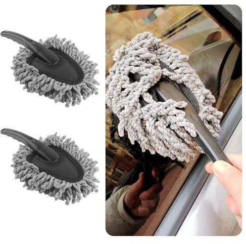 2 Piezas Cepillo Limpieza Coche,Microfibra Cepillo Lavar Coche para Limpiar Interiores y Grietas de Coches,Universal Kit Limpieza Coche Accesorios Coche Interior para Coche Camión