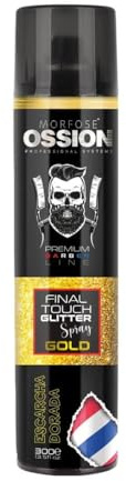 Morfose Ossion Premium Barber Line Final Touch Glitter Spray Gold – 300 ml – Strålande glans för perfekta frisyrer