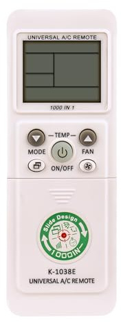 VINABTY K-1038E Universal Sustitución del Mando a Distancia Apto para Dakin Fujitsu Panasonic Hitachi Mitsubishi Toshiba LG Air Conditioner Remote Control 1000 in 1 with LCD Display