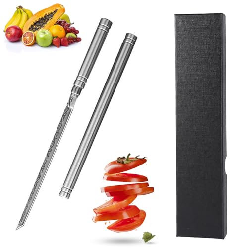 TBLMPNE Tragbares Mehrzweck Obstmesser mit Scheide, Edelstahl Gemüsemesser, Super Scharf Geschliffen Küchenmesser Klein Schälmesser (Silbrig)