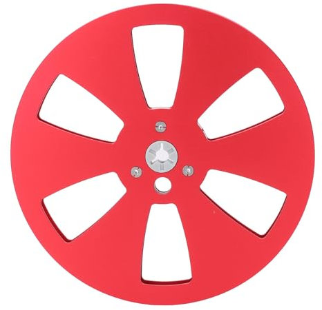 Leere Band Rolle, 1/4 7 Zoll Aluminium Legierung Universal-Leere Rolle, 6 Löcher Offene Reel Tonband Leere Rolle für Studer Scheiben öffnungs Maschine Teile (Rot)