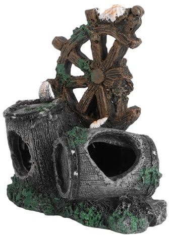 HYTROVE Aquarium Landschaft Dekor Harz Fassornament Aquariumschmuck Aquariumornament Natürliche Dekoration Für Aquarium