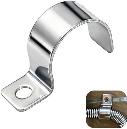GIUSOBG 20 Stück Kabelschellen 20mm Metall Rohrschellen Verdickter | 304 Edelstahl Cable Clips Rohrschellen U Förmiges Einzelloch Kabel Befestigung Wand Zur Befestigung von Kabeln, Drähten