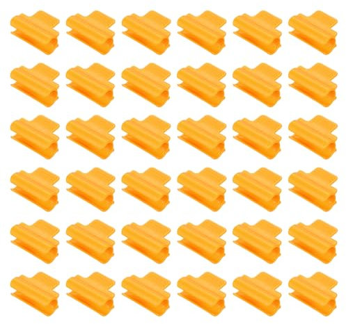 QUARKZMAN Morsetti per serra per tubi in PVC da 5/8 pollici, 40 pezzi, clip per aste di ombreggiatura, per copertura in fila, pellicola di plastica (arancione)