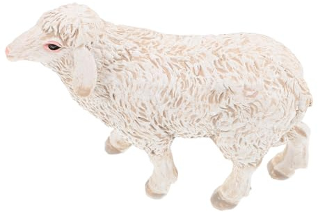 TOYANDONA Statua Di Agnello in Materiale Plastico Realistica Scultura Da Giardino Forma Di Pecora Decorazione Ornamentale Per Interni Ed Esterni Piccola Statuetta Di Animali Da Fattoria