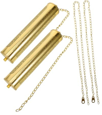 NUOBESTY Kettengewicht Gold aus Aluminiumlegierung, 1 Satz für Wanduhr | Ersatzteil für Mechanik, Passend für Zuhause und Büro, Klassisch und Stilvoll, für Wanduhren