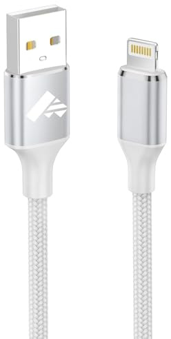 Aioneus Cable Cargador iPhone 1M [Apple MFi Certificado] Cable iPhone Carga Rápida Nylon Trenzado USB Cable Lightning Compatible con iPhone 14/13/12/11 Pro Max/XS/8/7/6/5/SE, iPad