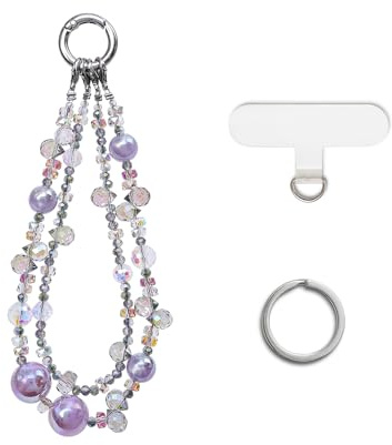 CHUQING Chaîne de téléphone portable Poignet court Bracelet de téléphone portable Perle Dragonne de téléphone portable Papillon Chaîne de téléphone portable Bracelet de téléphone