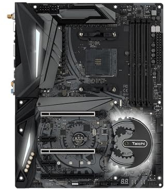 Alimentation Pc Carte mère Fit for ASRock X470 Taichi AM4, 4xDDR4, Compatible Ryzen 5 5600X/7 5800X/9 5900X, RGB/PCIe 3.0/Dual HDMI M.2/WiFi