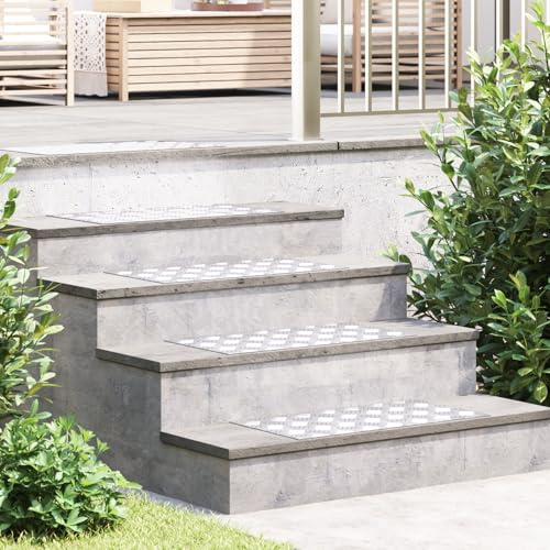 KTHLBRH Lot de plaques ondulées en aluminium de 60 x 30 cm avec pieds antidérapants pour marches d'escalier sûres, motif chevron moderne pour l'entrée et le couloir, marches en aluminium durables