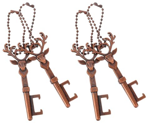 FELTECHELECTR 4 Pezzi Apribottiglie A Forma Di Renna Apribottiglie Natalizi In Acciaio Mini Strumento Di Apertura Multifunzionale A Forma Di Testa Di Cervo