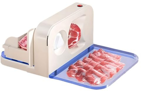 Affettatrice elettrica pieghevole con spessore regolabile da 1 a 15 mm, motore da 150 W e design compatto 45 x 35 cm