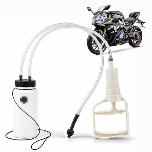 Bremsenentlüftungsgerät Motorrad mit manueller Vakuumpumpe, 400ml magnetischer Bremsflüssigkeitsbehälter, langlebige Schläuche mit Rückschlagventil, Bremse entlüften Motorrad, kompatibel DOT3/4/5.1