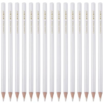 QUARKZMAN Juego De 15 Lápices De Colores Lápices De Dibujo Al óleo Blanco