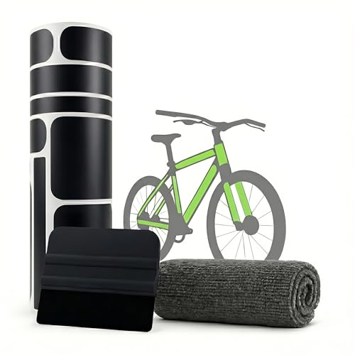 GD-Shield Fahrrad Lackschutzfolie Komplett-Set – Selbstklebende Rahmenschutzfolie für MTB, E-Bike & Rennrad – Extrem starker Steinschlagschutz inkl. Rakel & Mikrofasertuch Universal