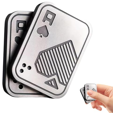 Fidget Slider Metall, Poker Push-Karte für Erwachsene, Magnetischer Fidget Clicker, Haptisches Spielzeug zum Stressabbau, Schreibtischzubehör, Geschenk für Männer, Freund, Vater