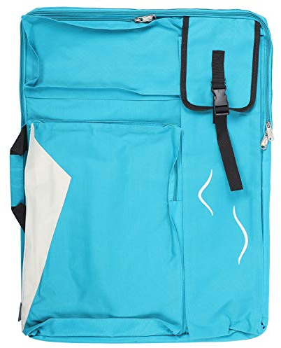 XZXCVN Waterproof Rucksack Für Künstlerbedarf, Zeichnungsmappe Aus Stoff, 66,5x50x8cm Mehrzwecktasche - Robuste Verarbeitung, Bequemes Tragen, Ideal Für Reisen Und Skizzieren (Hellblau)