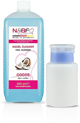 NAILS FACTORY | Nagel Cleaner Kokosnuss Duft 500ml+Dispenser Pumpf-Nagel Reiniger in Studioqualität zum reinigen und entfetten