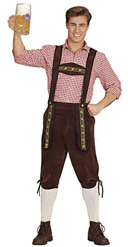 W WIDMANN MILANO Party Fashion - Costume bavarese, pantaloni tradizionali, festa della birra, M (50/52) - L (52/4) in BC, 100% Poliestere