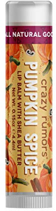 Crazy Rumors Pumpkin Spice Soothing Lip Balm Stick for Dry Lips, Limited Edition (100% Natural and Vegan)