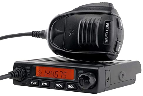 Retevis RT98 Mini Transceptor Móvil 199 Canales CTCSS/DCS DTMF Mini Radio Móvil con Micrófono (Negro)