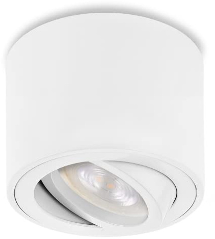 Sweet Led Aufbaustrahler dimmbar weiß flach Aufbauspots aus Aluminium Deckenspots wechselbarem 5W Modul Aufbauleuchte schwenkbar Deckenleuchte rund Aufputz Strahler warmweiß 230V