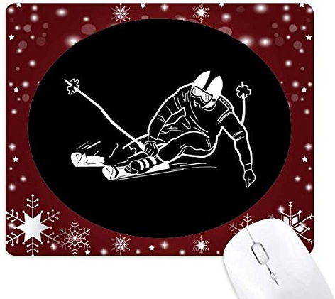 sport d'hiver ski de fond noir configuration illustration tapis de souris en hiver flocon de neige