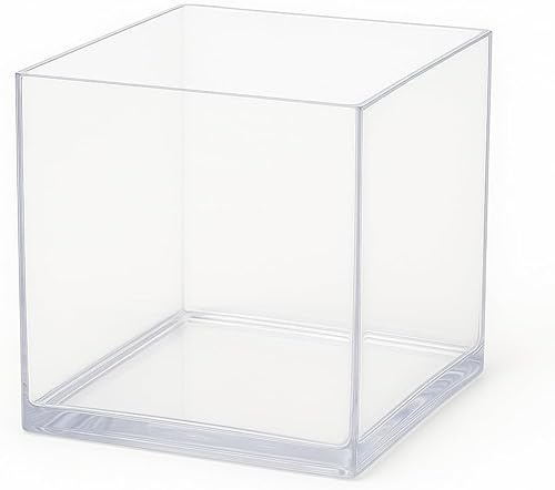 Floralcraft® Clear Acrylic Cube Vase 12.5cm – Mini Square Flower Vase for Wedding Table Centrepieces, Home Décor, Office & Party Decorations