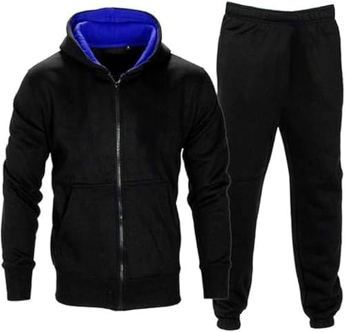 trending babz Unisex Kids Girls Boys Tracksuit Contrast Set Long Sleeve Fleece Zipper Hoodie Top Bottoms Jogging Joggers Gym School Size 7-13 Year
