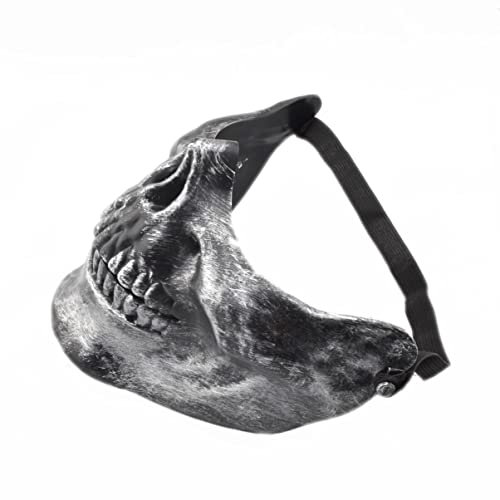 VALICLUD Für Mann Halbes Gesicht Unisex Halloween-cosplay-masken Karneval Halloween-halbmasken Maskerade Totenkopf-stil -party-masken Zombie-hälfte Bilden Männer Und Frauen Metall