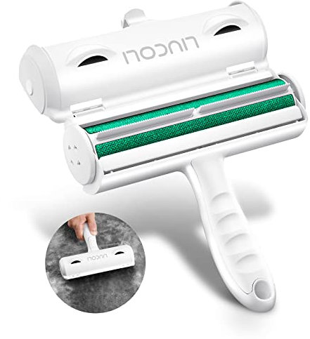 Brosse Anti Poils Animaux, Ramasse Poils Animaux, Nettoyeur Anti-Peluche Chat Chien - LIUCOLI Rouleau Toilettage Magique Réutilisable pour Tapis, Tissu, Canapé, Literie, Voiture, Vêtements, etc.