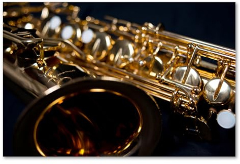 Postereck - 3277 - Saxophon, Musik Instrument Jazz Orchester - Wandposter Fotoposter Bilder Wandbild Wandbilder - Leinwand - 60,0 cm x 40,0 cm
