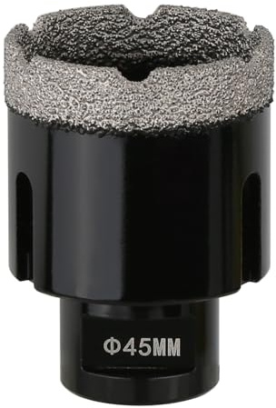 Vearter 45mm Dry Diamond Core Drill Bit, M14 Thread Connection Vacuum Brazed Masonry Hole Saw, Hollow Hole Cutter for Tile, Marble, Granite, Porcelain, Concrete and Quartz Stone