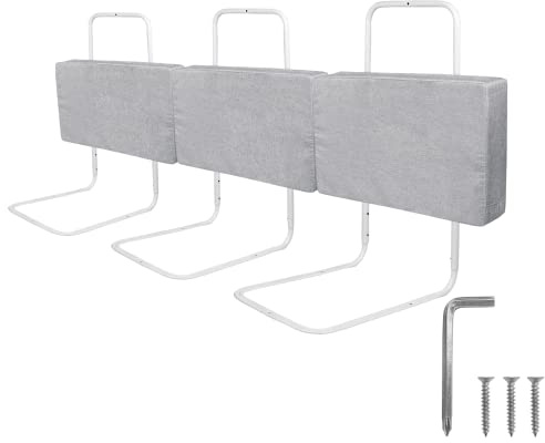 Froadp 180cm Rausfallschutz Beistellbett Leinen Kindersoftpack Bettgitter Tragbare Bettschutzgitter Höhenverstellbar Kinderbettgitter Baby Schutzgeländer Bettkantenschutz für Kinderbett (Leinengrau)