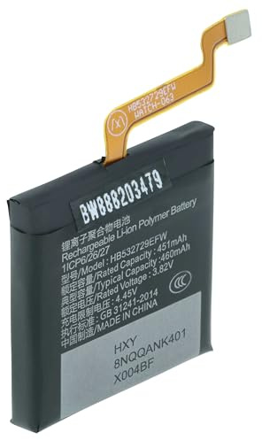 vhbw batteria sostituisce Huawei HB532729EFW, HB532729EFW-A per smartwatch orologio bracciale fitness (450mAh, 3,87V, Li-Poly)