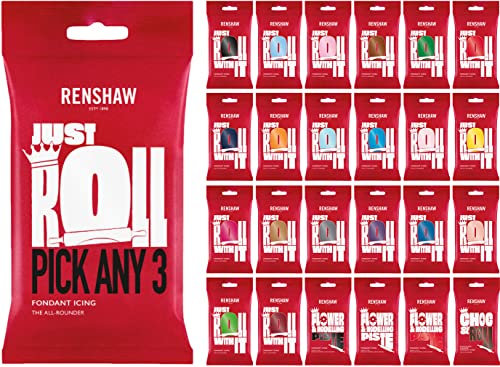 Renshaw Ready to Roll Fondant Icing & Flower and Modelling Paste 250g - Pick Any 3 Colours