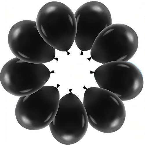 10 Luftballons Schwarz Ballons Made in EU Deko Geburtstag Hochzeit Trauerfeier Party, 32cm Helium geeignet