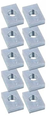 Nutenstein | Gewindeplatte 20x14x6 mm M8 Gewinde mittig | Stahl blau verzinkt (10 Stück)