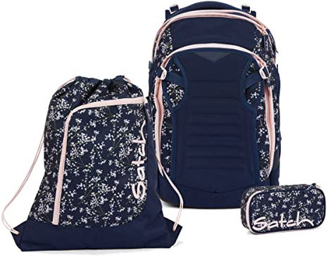 Satch Match Schulrucksack Set 3tlg. inkl. Schlamperbox u. Sportbeutel (Bloomy Breeze)