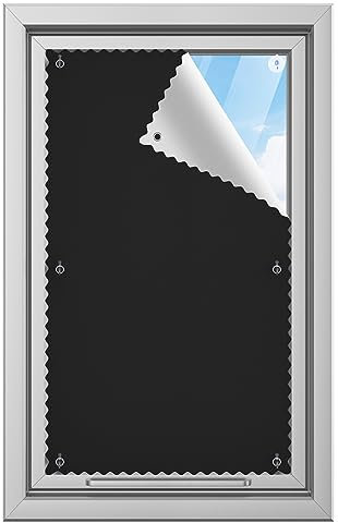 Xtsuen Verdunklungsrollo Ohne Bohren, 100% Verdunkelung Sonnenschutz Verdunkelungsrollo für Dachfenster Hitzeschutz und Privatsphäre