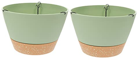 Amosfun 2 Pièces Pot De Fleur D'orchidée Suspendu Jardinières De Garde-Corps Conteneur De Chaîne De Fleurs Jardinière Succulente Suspendue Chaîne Suspendue Multifonction Plastique