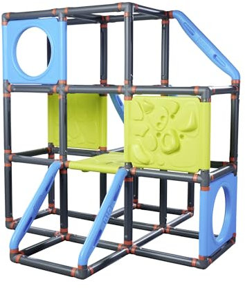 BIG Kraxxl The Frame Kletterturm - Klettergerüst Outdoor für Kinder von 3-7 Jahre (bis max. 100 kg) - Spielturm zum Klettern & Bouldern mit einfachen Griffen, 140 x 140 x 140 cm