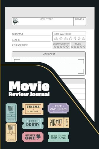 Movie Review Journal: A Movie Review Logbook with Index &100 Pre-Numbered Movie